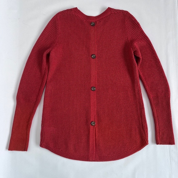 Max Studio Orange Rust Button Back Sweater - Picture 7 of 10
